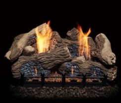 Monessen 24 Inch Berkley Oak Fiber Ceramic Log Set for Vent-Free Natural Blaze Burners - BO24-F