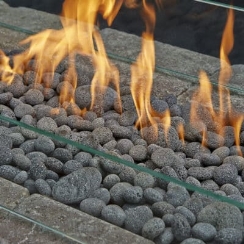 Fire Garden Small Tumbled Stone for Outdoor Fire Pit Media - 10 lbs Box