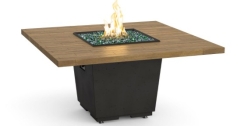 American Fyre Designs 60 Inch Cosmopolitan Square Wooden Dining Gas Firetable - Electronic Ignition