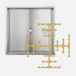 Fire By Design 48 Inch Drop-In Square Pan and Brass Burner Kit - Match Light