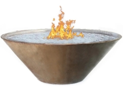 Fire By Design 39 Inch Wok Round Natural Gas Fire On Water Bowl - 120V Electronic Ignition