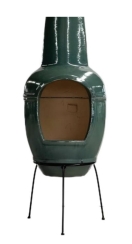 HR Kamado 33 Inch Small Glazed Stoneware Multi-Fuel Chimenea