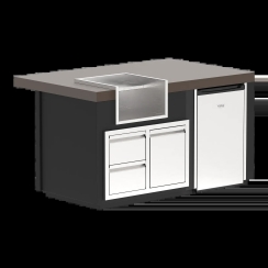 Videl 64 Inch Luxe Margarita Center with Refrigerator