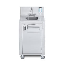 Crown Verity 25 Inch Space-Saver Single Stainless Steel Mobile Handwashing Sink