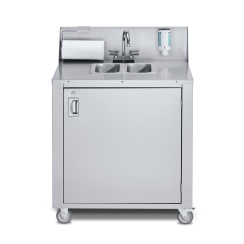 Crown Verity 35 Inch Double Stainless Steel Mobile Handwashing Sink