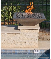 TessaRai 30 Inch Square Fire Bowl