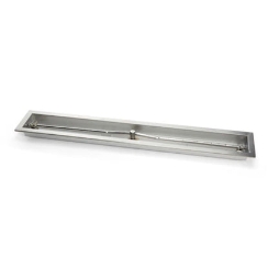 Hearth Products Controls 48 Inch Stainless Steel Trough Fire Pit Burner and Pan - Match Lit
