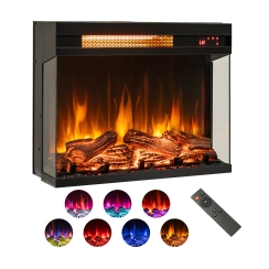 Costway 23 Inch 1500W Quartz Element Bay Front Electric Fireplace