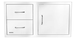 Bull Outdoors 30 Inch Reversible Double Drawer and Door Outdoor Kitchen Combo with Reveal