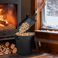 Costway 2.9 Gallon Ash Can with Wood Lid