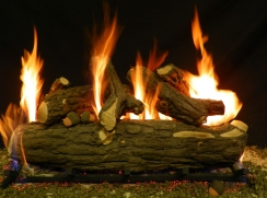 Formation Creation 30 Inch Country Oak Deluxe Weathered Gas Log Set with Remote Burner - Millivolt