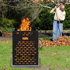 Costway 30 Inch Tall Burn Barrel Fire Ring
