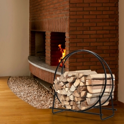 Costway 30 Inch Tubular Steel Hoop Firewood Rack