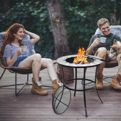 Costway 24 Inch Round Woodburning Fire Pit Table