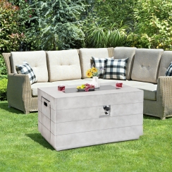 Costway 43 Inch Rectangular Concrete Propane Fire Pit Table