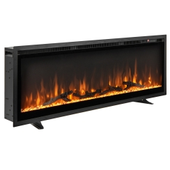Costway 50 Inch Modern Flame Linear Recessed or Wall Mount Electric Fireplace