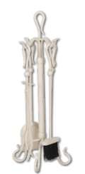 Dagan White Wrought Iron 5 Piece Fireplace Tool Set
