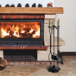 Costway 31 Inch 5-Piece Knob Handle Fireplace Tool Set