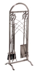 Dagan 31 Inch Satin Nickel 5 Piece Fireplace Tool Set