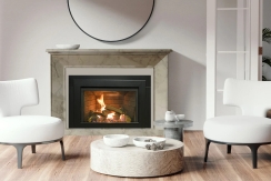 Sierra Flame 40 Inch 4-Sided Black Surround for Abbot Fireplace Inserts