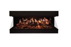 Amantii 75 Inch Signature MultiView Holo Bay Front Built-In Electric Fireplace