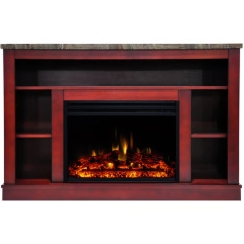 Cambridge 47 Inch Seville Enhanced Log Electric Fireplace and Mantel