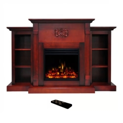 Cambridge 72 Inch Sanoma Enhanced Log Electric Fireplace and Mantel