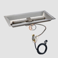 Outdoor Greatroom Company 24 x 12 Inch  Crystal Fire Plus Gas Burner - Electronic Ignition