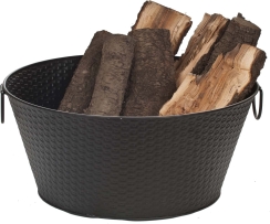 Dagan 22 Inch Oval Basket Weave Log Bucket