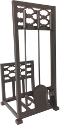 Dagan Bronze Log Rack with 3 Piece Tool Set