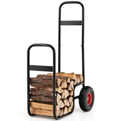 Costway 26 Inch Firewood Cart Carrier with Shockproof Wheels