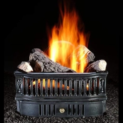 Hargrove 19 Inch Olde World Natural Gas Basket with Logs