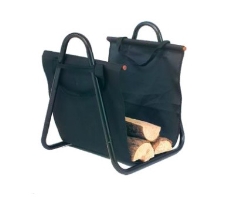 Dagan Black Canvas Log Holder with Carrier