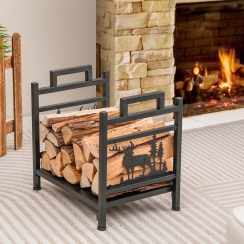 Costway 19 Inch Deer Motif Firewood Rack