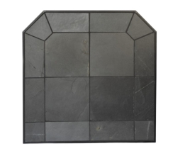 American Panel 40 Inch Black Slate Corner Original Edge Type 2 Hearth Pad