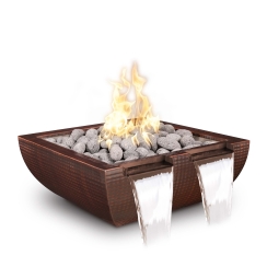 The Outdoor Plus 30 Inch Stainless Steel Twin Spill Avalon Gas Fire and Water Bowl