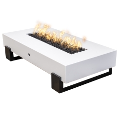 The Outdoor Plus 42 Inch Black and White Baja Gas Fire Pit