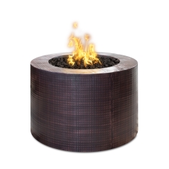 The Outdoor Plus 36 Inch Hammered Copper Beverly Gas Fire Pit