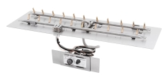 The Outdoor Plus 12 x 24 Inch H-Style Rectangular Flat Pan Bullet Burner Kit with Flame Sense