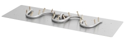 The Outdoor Plus 12 x 48 Inch Switchback Rectangular Flat Pan Bullet Burner Kit with Flame Sense