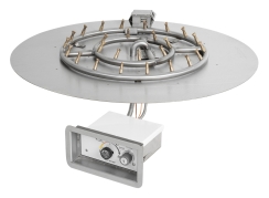 The Outdoor Plus 18 Inch Round Flat Pan Bullet Burner Kit with Flame Sense
