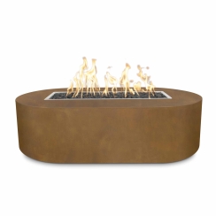 The Outdoor Plus 84 Inch Corten Steel Bispo Gas Fire Pit