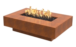 The Outdoor Plus 56 Inch Linear Corten Steel Cabo Gas Fire Pit