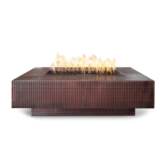 The Outdoor Plus 56 Inch Linear Hammered Copper Cabo Gas Fire Pit