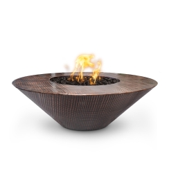 The Outdoor Plus 48 Inch Hammered Copper Wide Ledge Cazo Gas Fire Pit