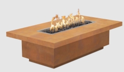 The Outdoor Plus 48 x 15 Inch Corten Steel Fremont Gas Fire Pit