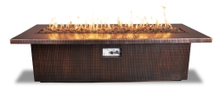 The Outdoor Plus 72 x 15 Inch Hammered Copper Fremont Gas Fire Pit