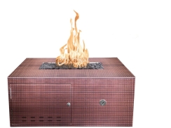 The Outdoor Plus 60 Inch Hammered Copper Gallaway Gas Fire Pit