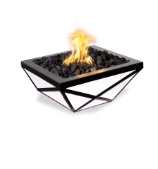 The Outdoor Plus 36 Inch Gladiator Gas Fire Bowl with LED Lights
