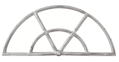 The Outdoor Plus 48 x 24 Inch Stainless Steel Half-Moon Fire Pit Burner